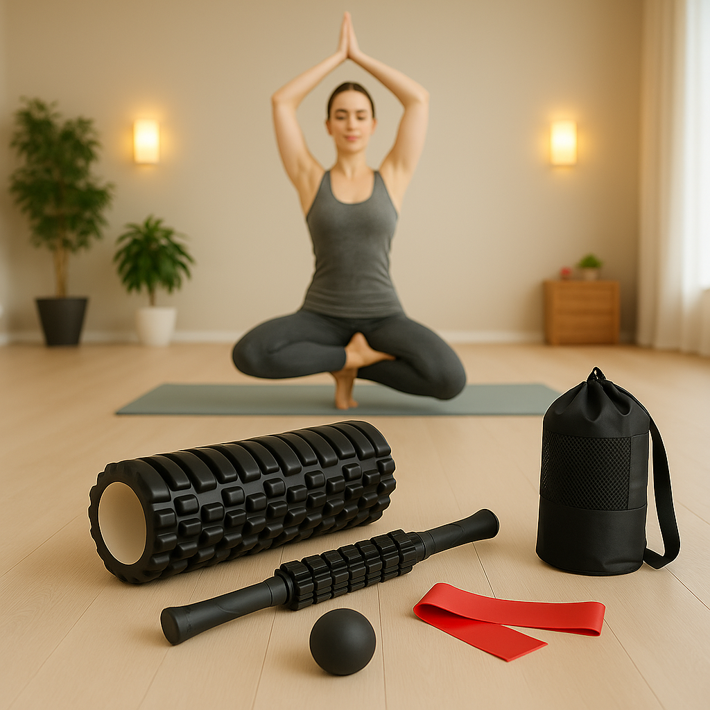 5-in-1 Foam Roller Fitness Set - Black