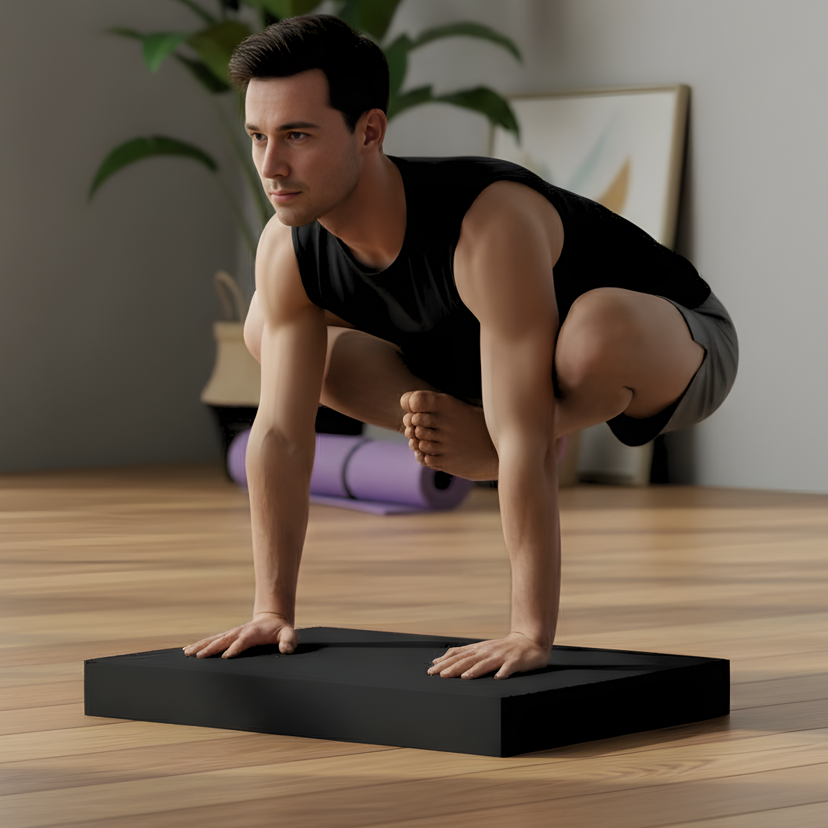 Non-Slip Yoga Balance Pad - Black - 1 Pc