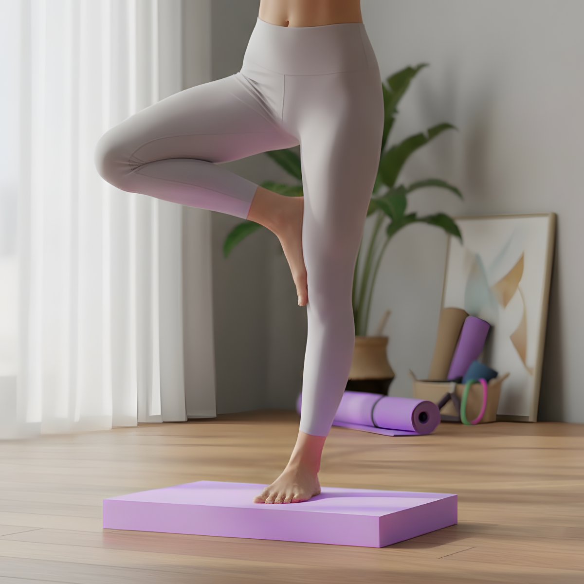 Non-Slip Yoga Balance Pad - Purple - 1 Pc