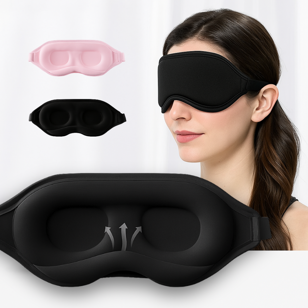 Light Blocking Sleep Mask for Side Sleepers - Black
