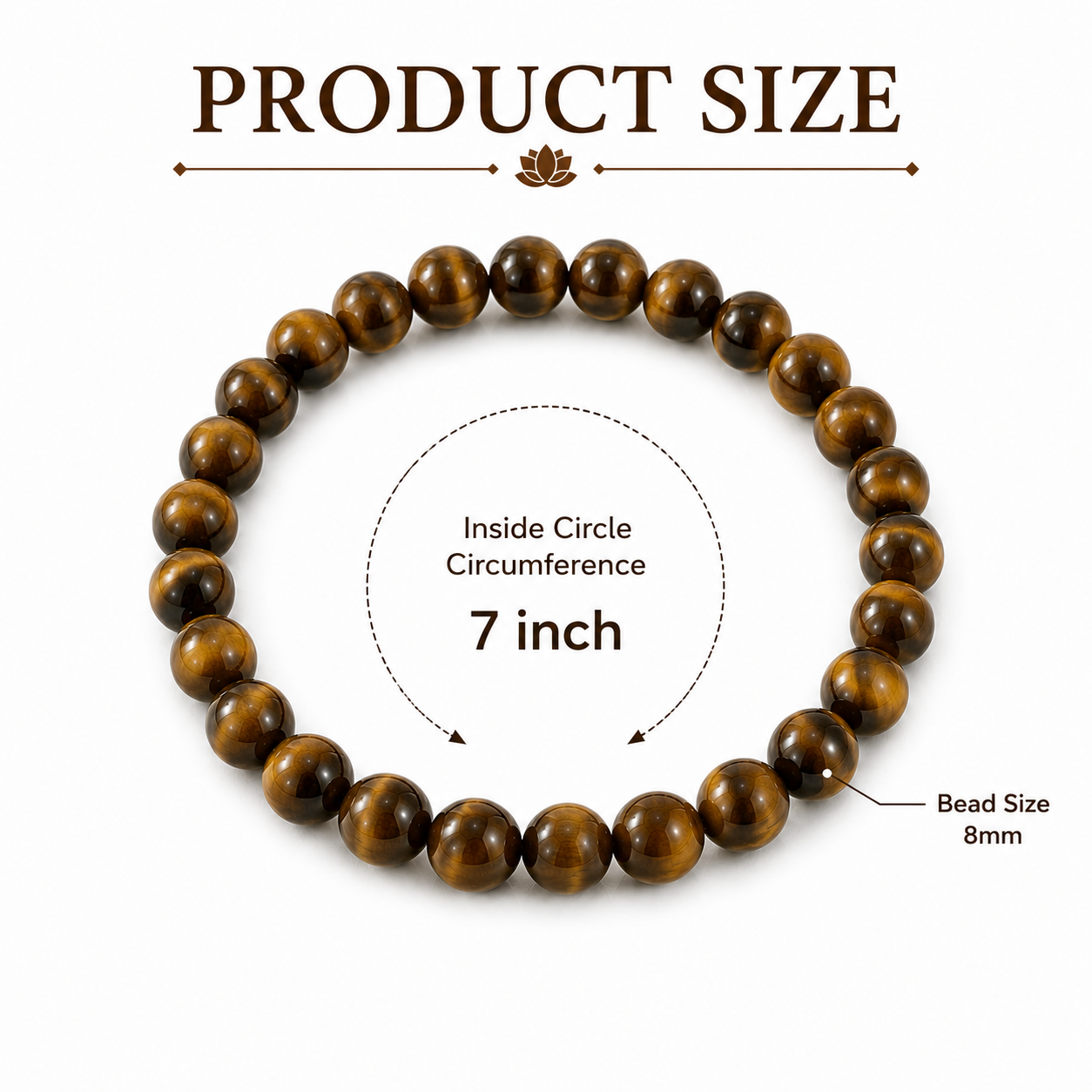 Tiger Eye Style Glass Beaded Bracelet – 8mm - Image 6