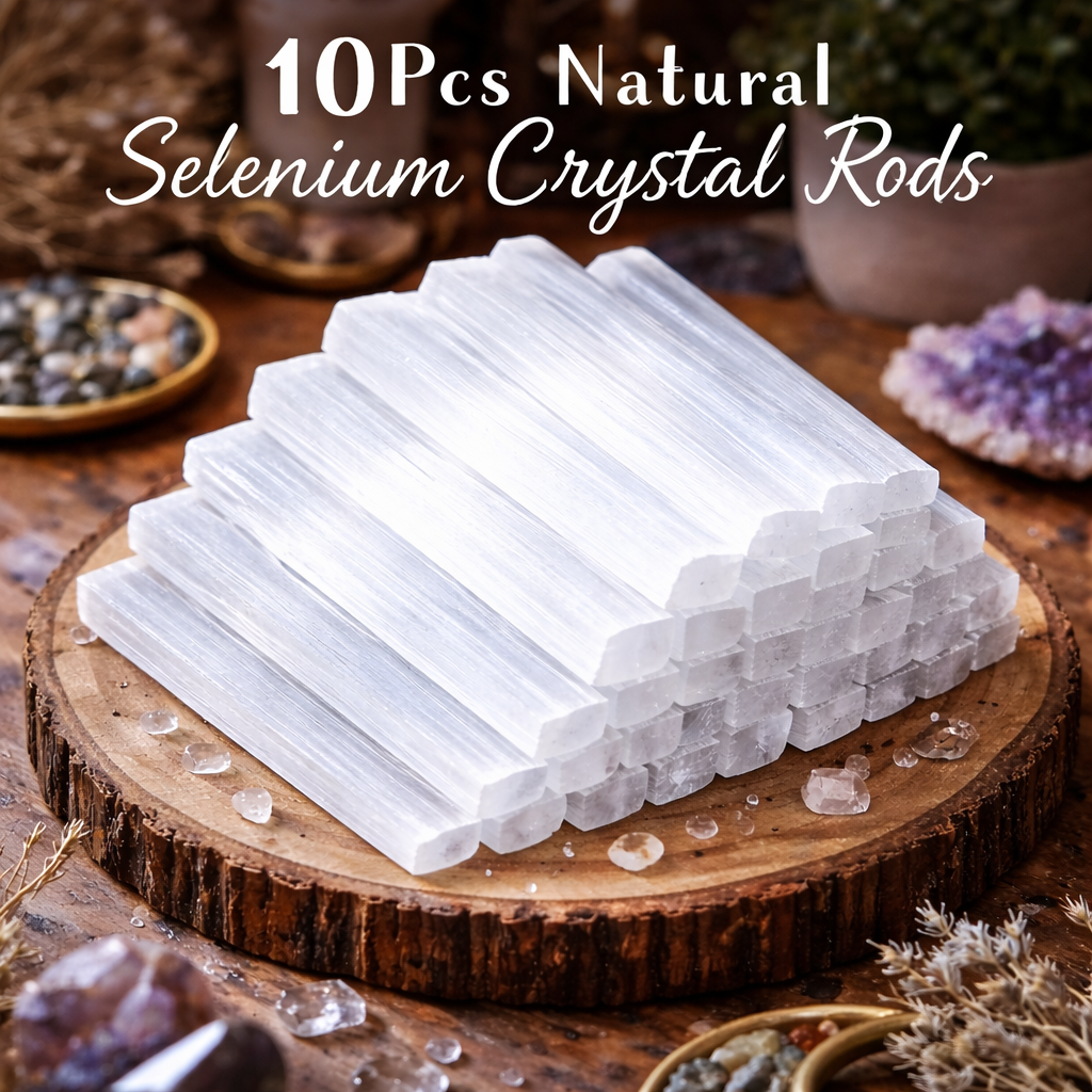 10pcs Natural Selenite Crystal Rods – Crystal Sticks for Home Décor & Meditation