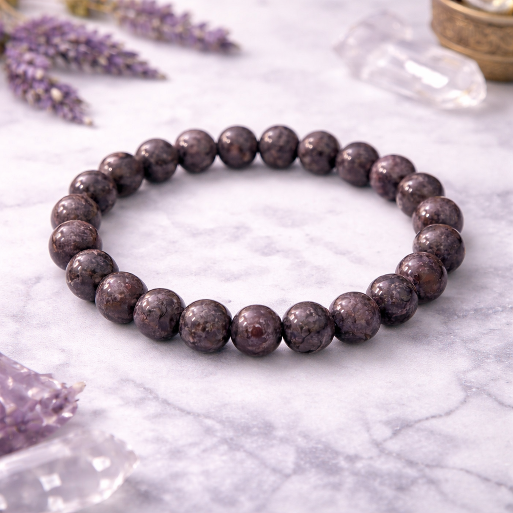 Coffee Obsidian Style Bead Stretch Bracelet – 8 mm Beads