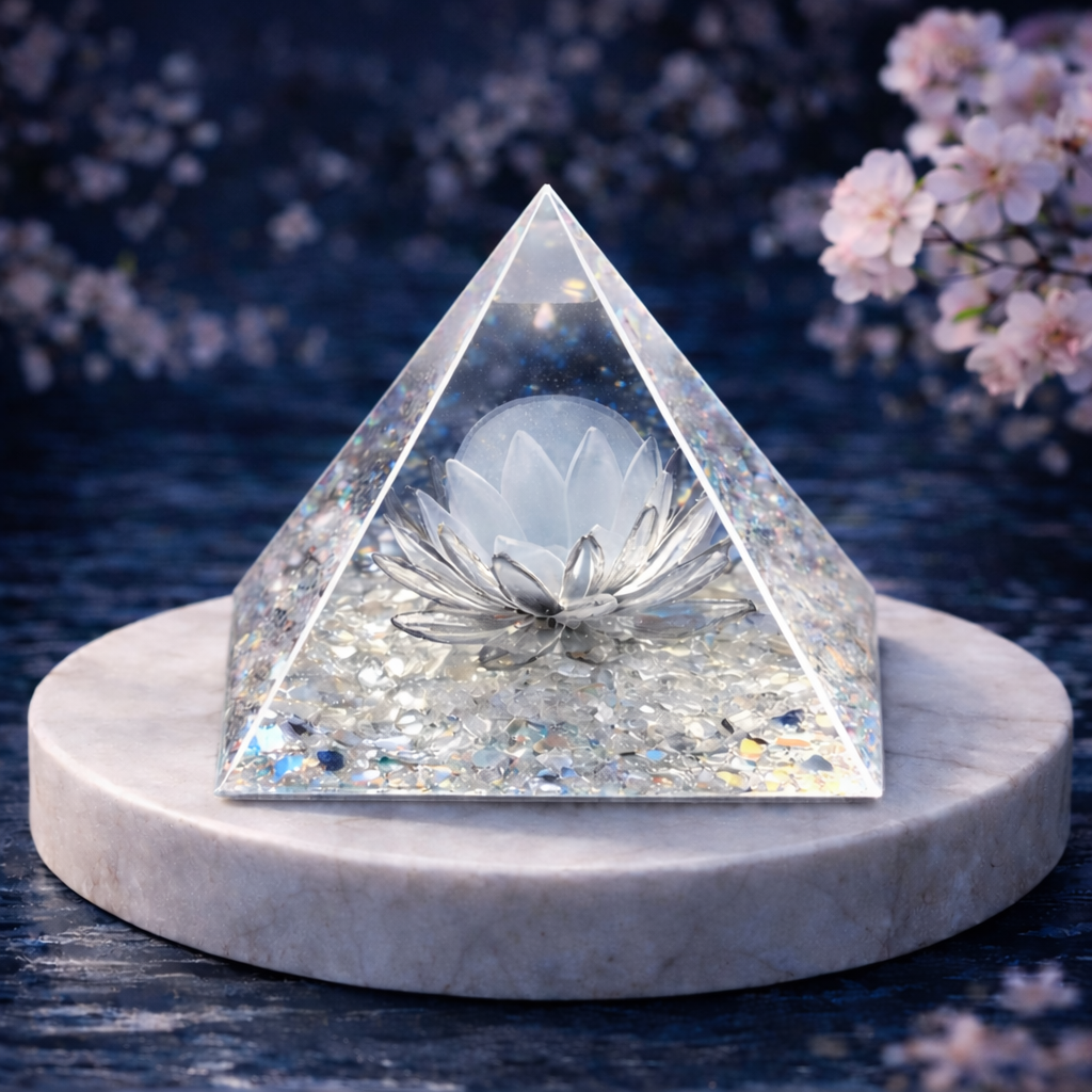 Resin Pyramid Desk Display – 5cm Decorative Pyramid