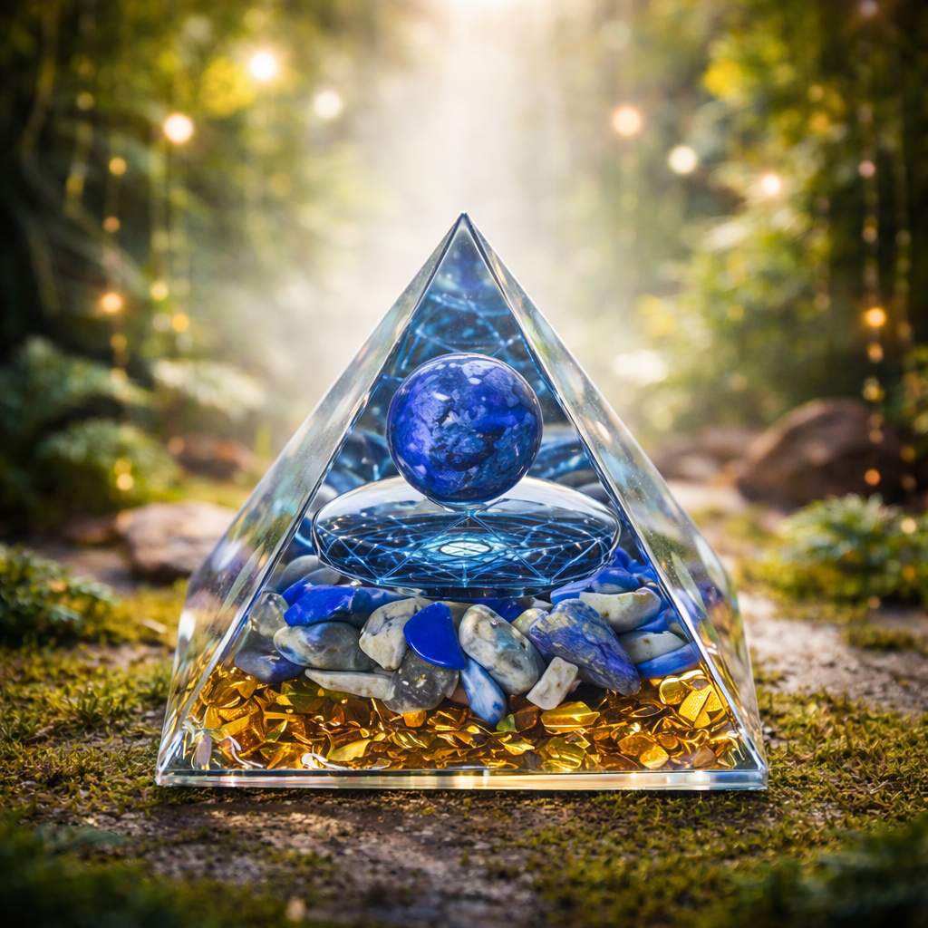 Resin Pyramid Desk Display – 5cm Decorative Pyramid