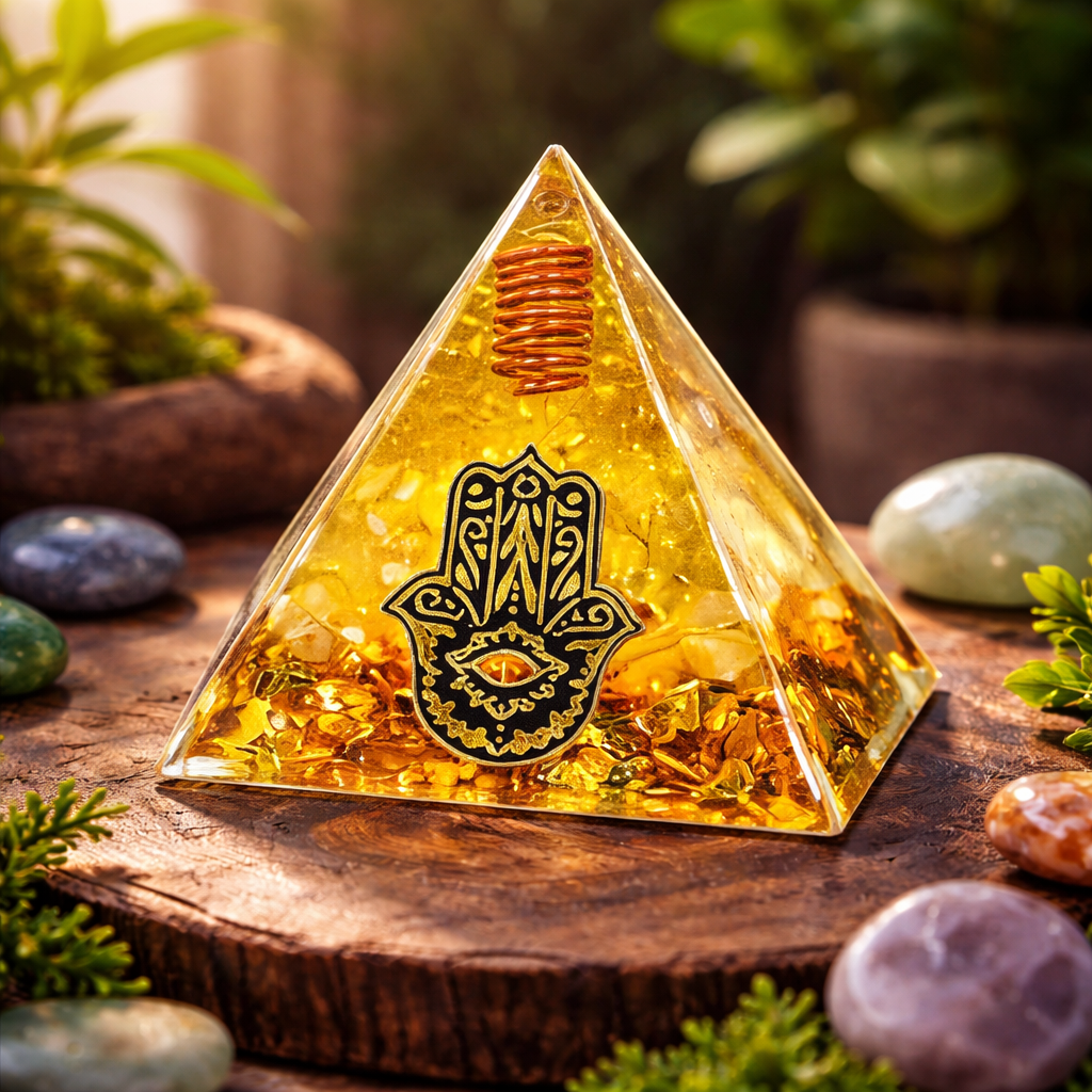 Yellow Decorative Resin Pyramid – 5 cm Size