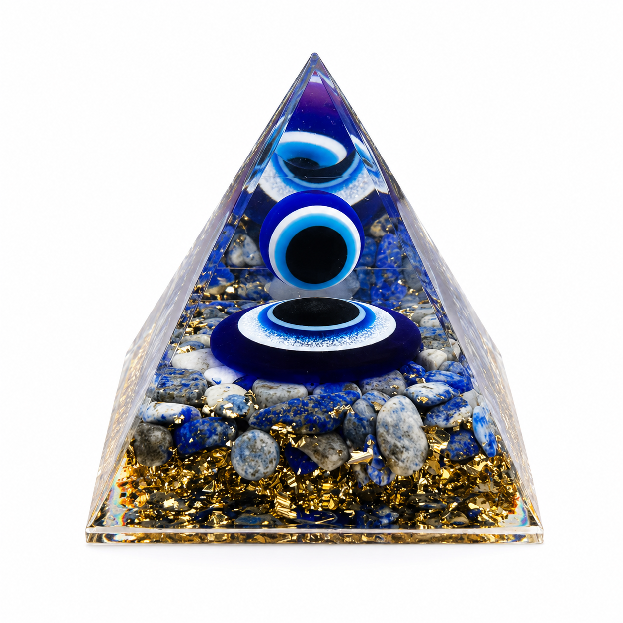 Resin Pyramid Display with Blue Eye Design – 5cm - Image 6