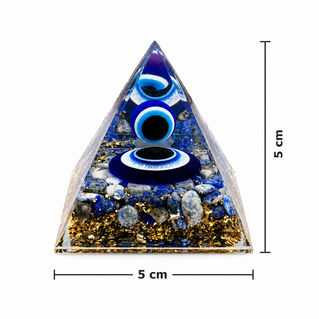 Resin Pyramid Display with Blue Eye Design – 5cm - Image 5