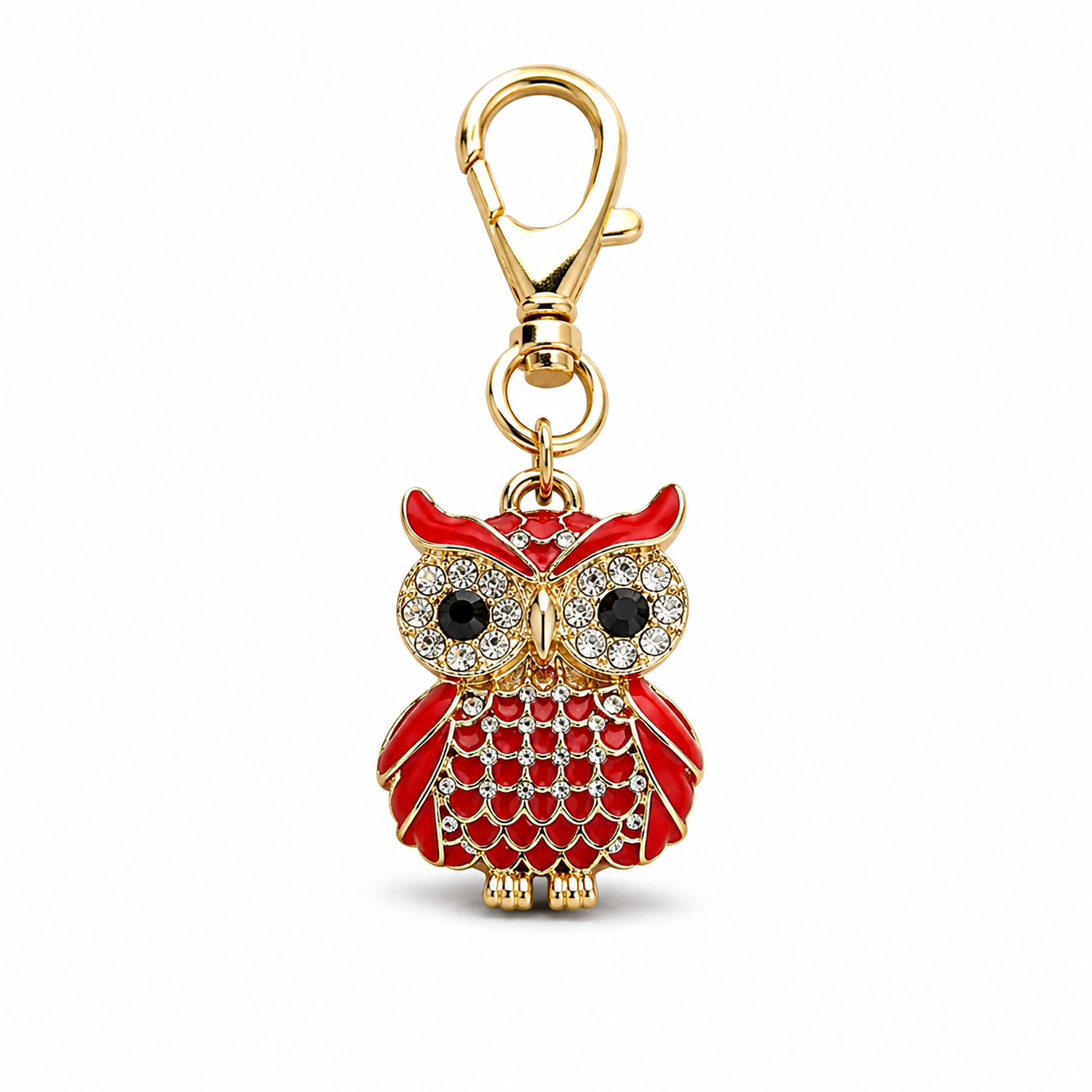 Red Designer Owl Keychain Charm - Image 7