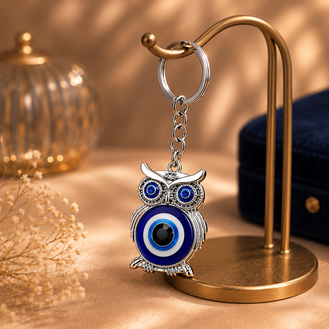 Blue Owl Keychain Charm - Image 3