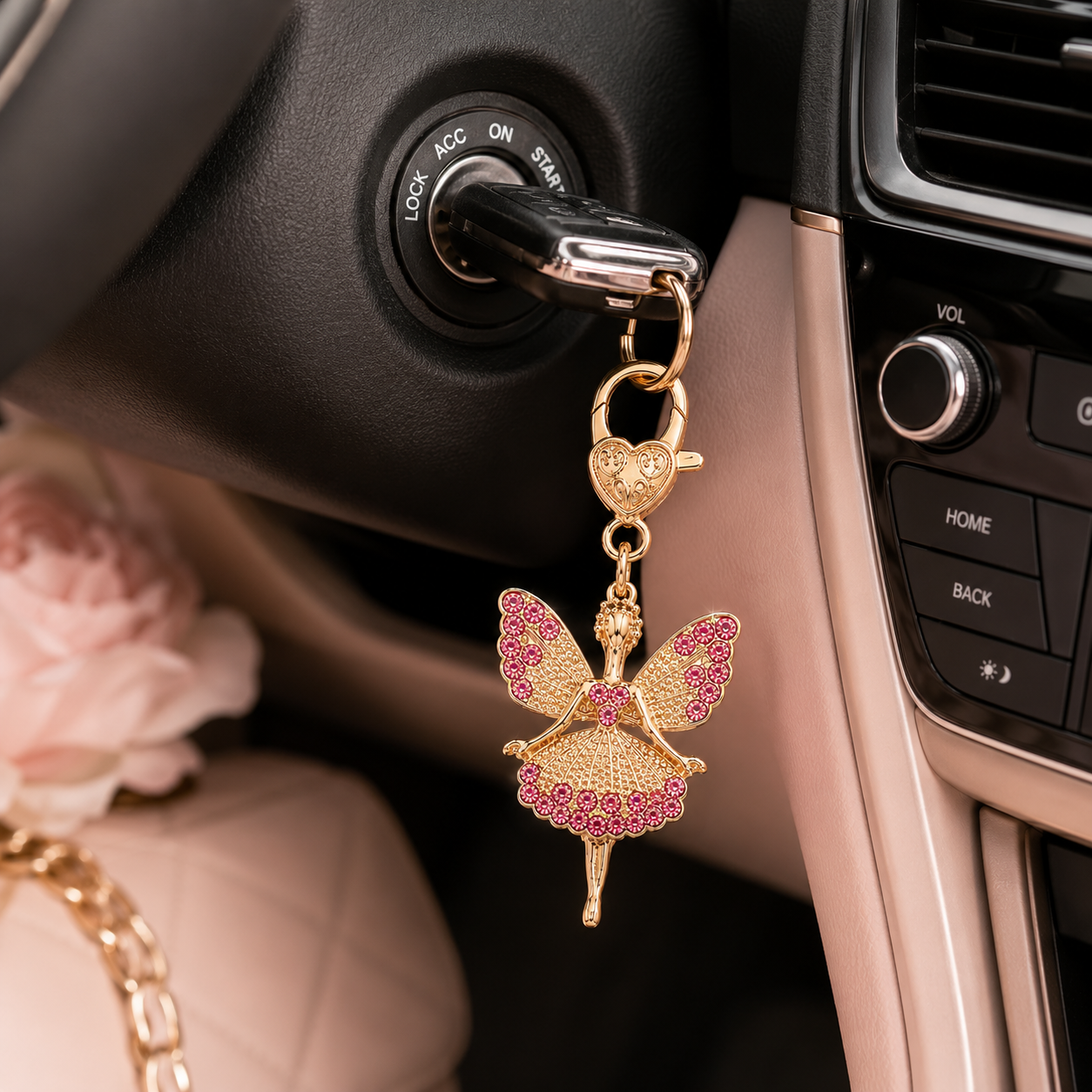 Pink Designer Fairy Keychain Charm - Image 4