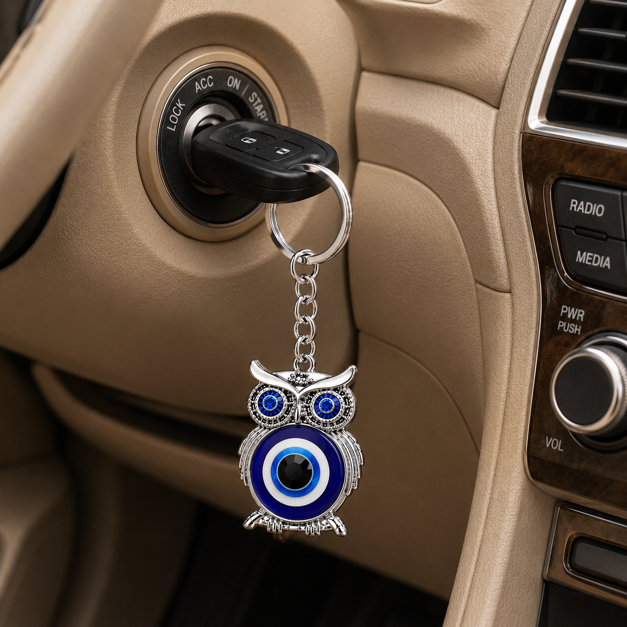Blue Owl Keychain Charm - Image 2