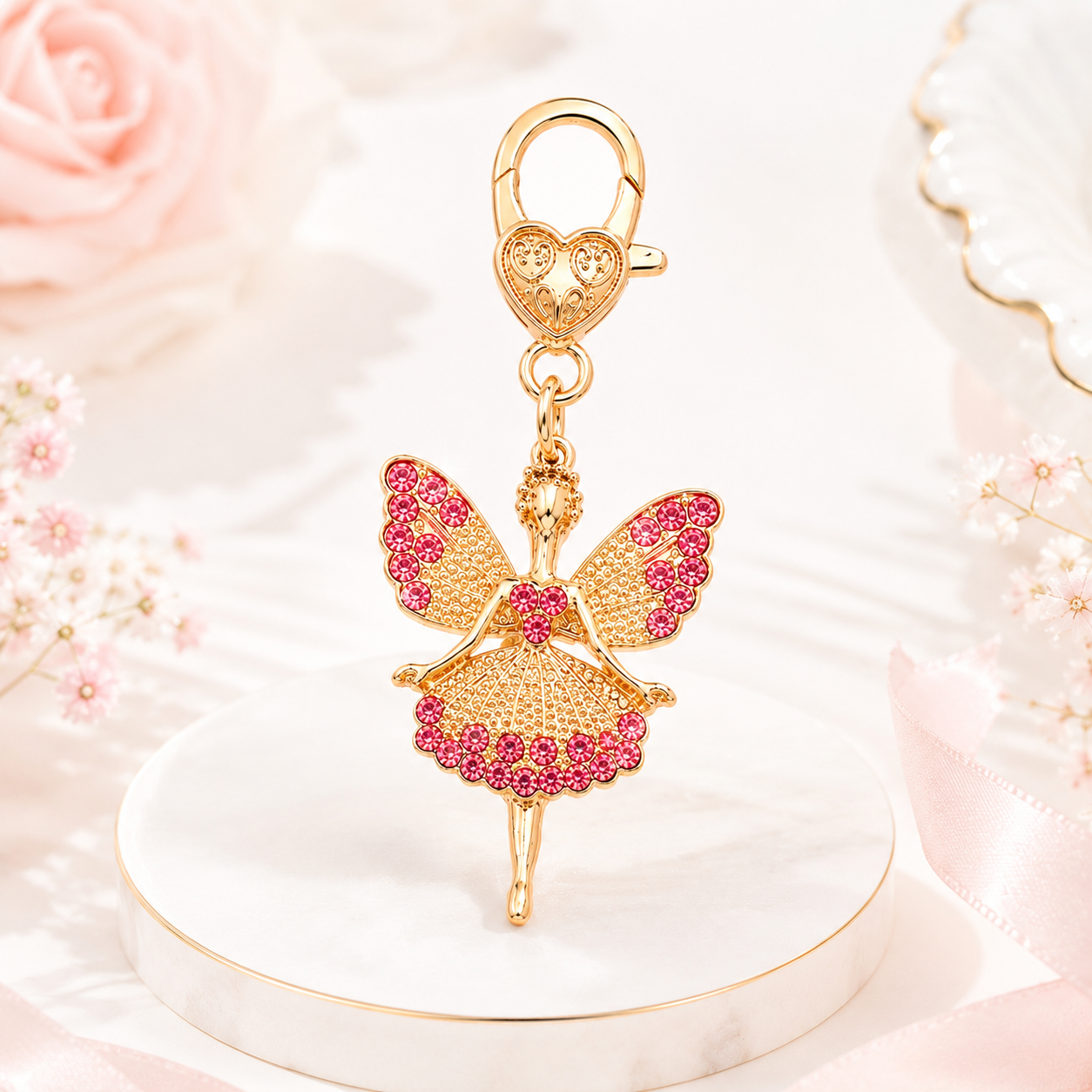 Pink Designer Fairy Keychain Charm - Image 6