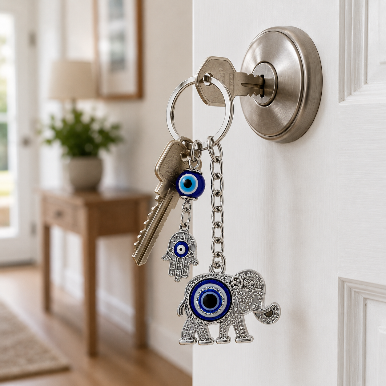 Elephant Evil Eye Charm Keychain - Image 3
