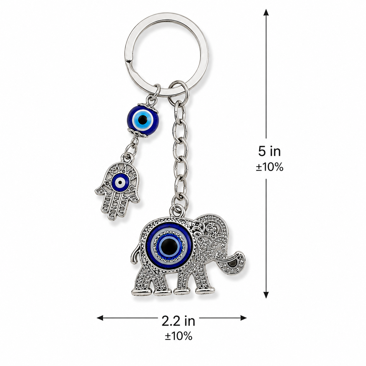 Elephant Evil Eye Charm Keychain - Image 6