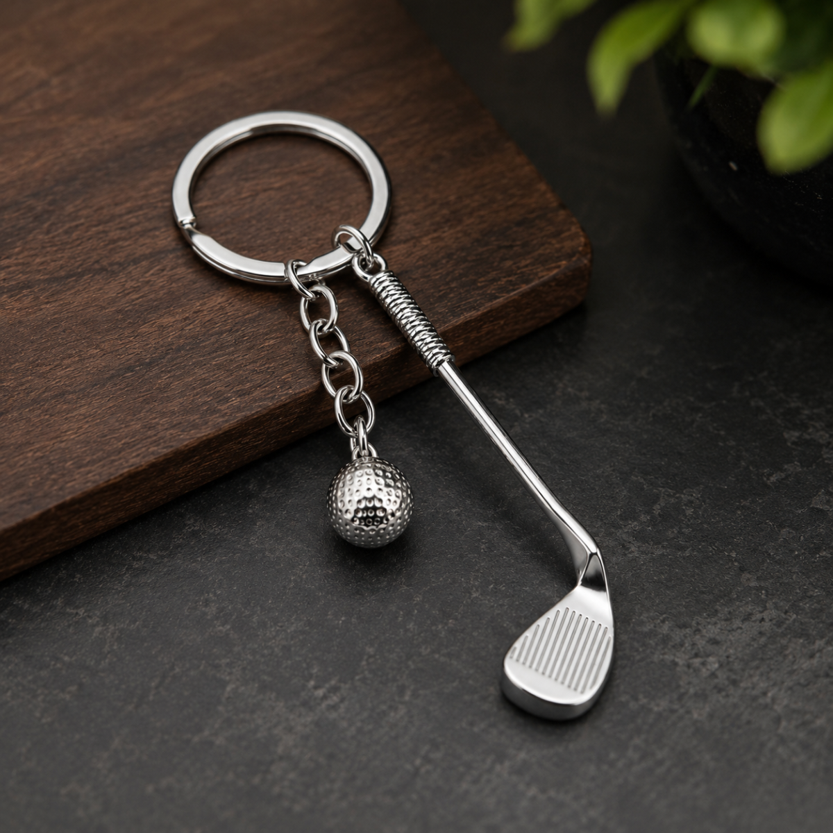 Golf Club & Ball Charm Keychain