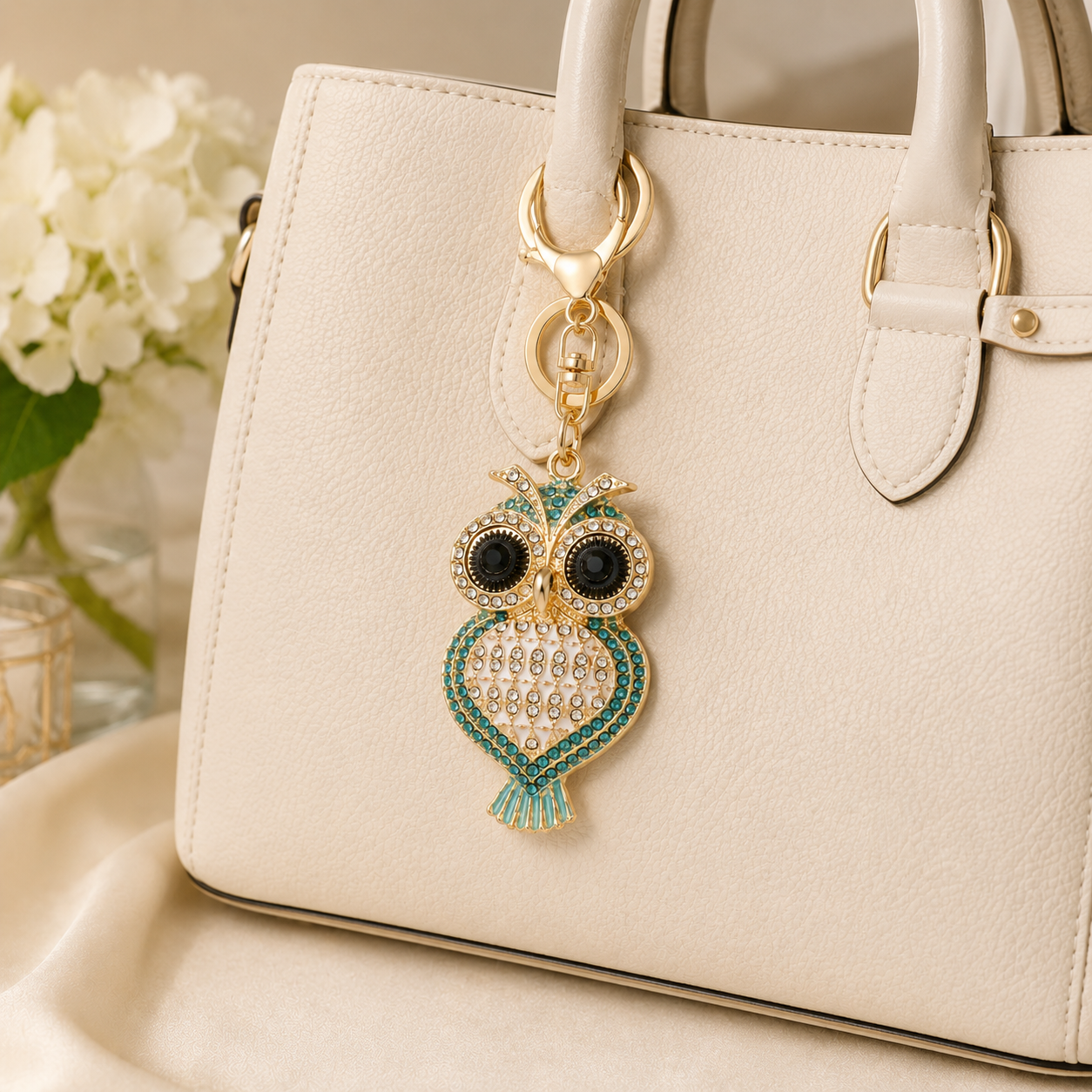 Owl Designer Charm Keychain - Image 2