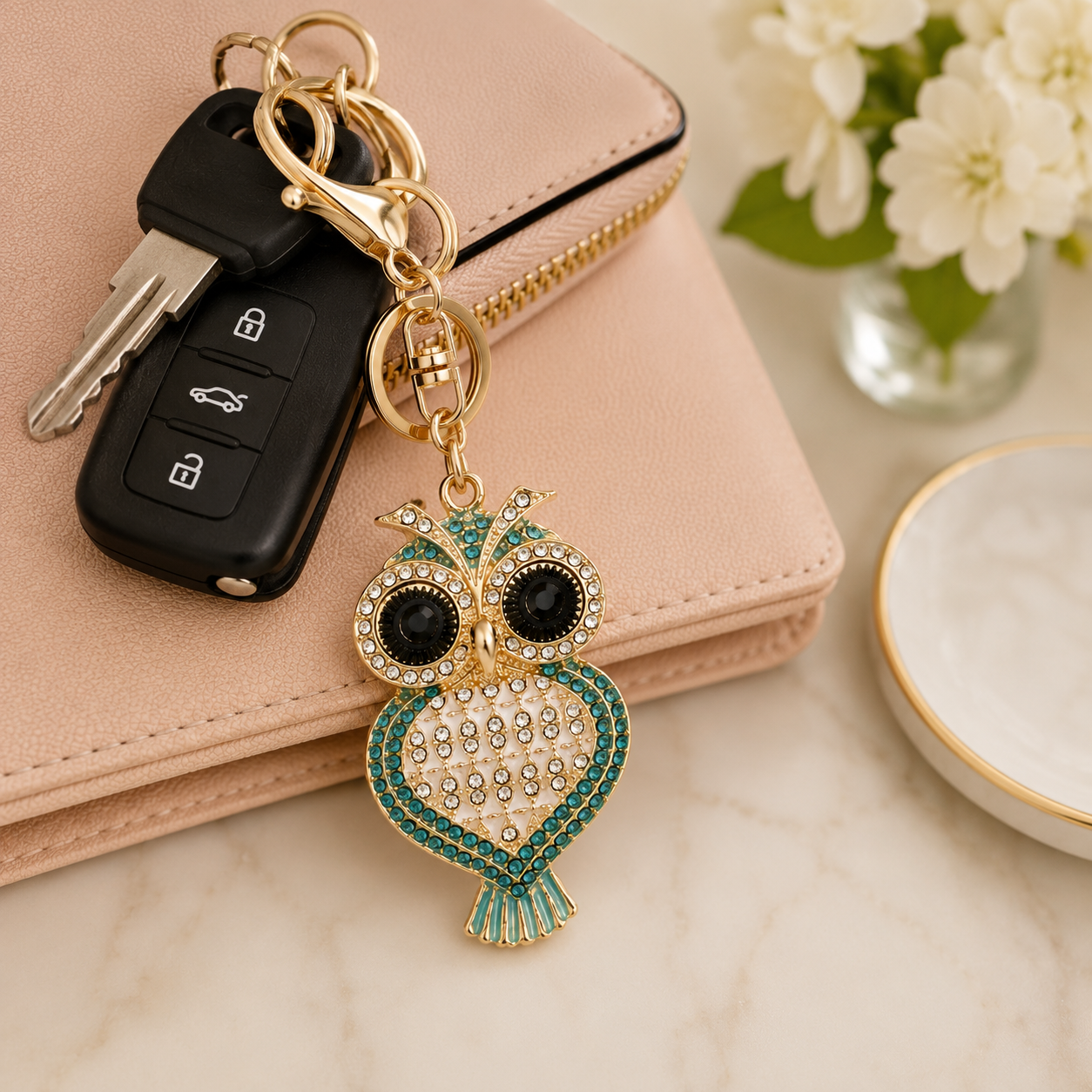 Owl Designer Charm Keychain - Image 3
