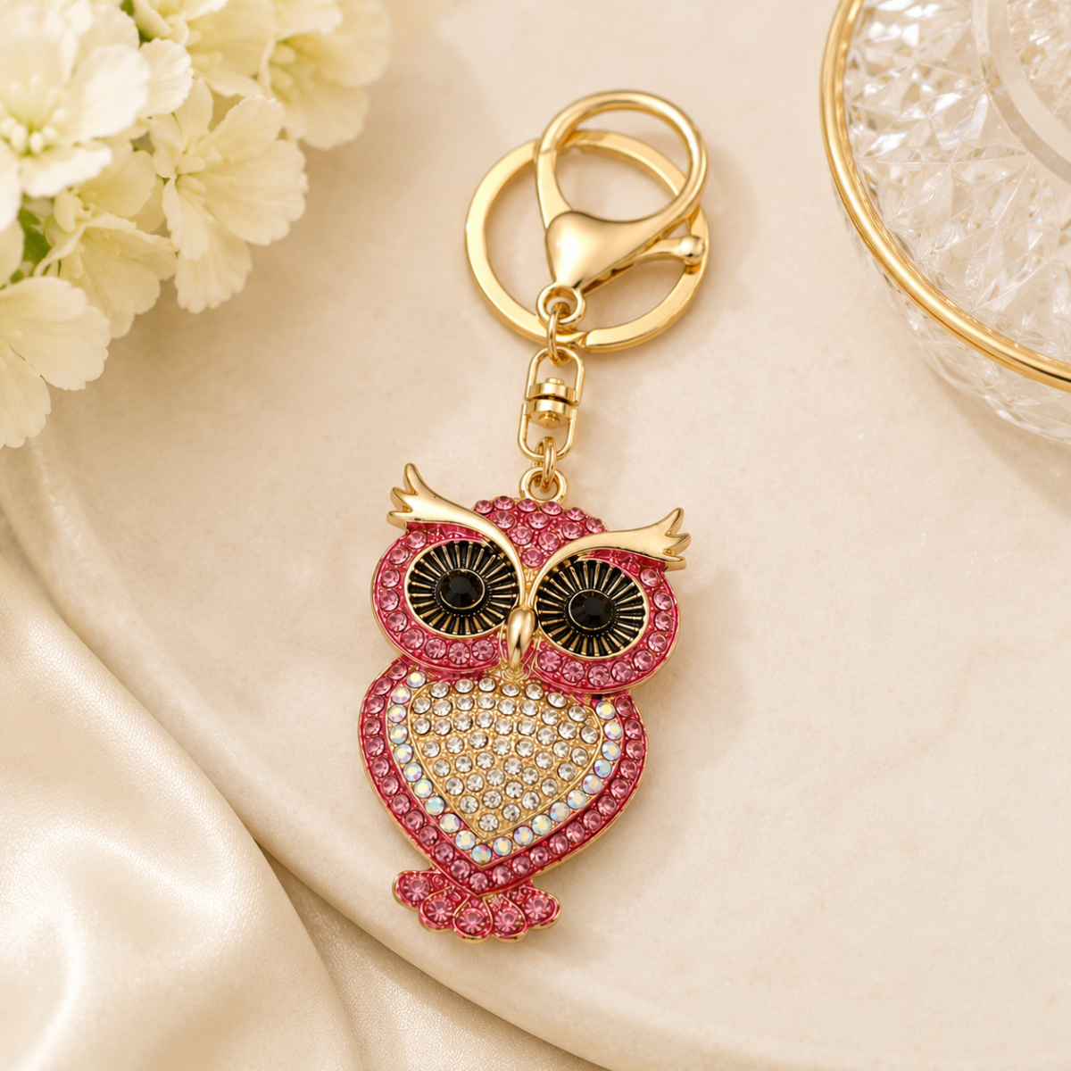 Owl Designer Charm Keychain