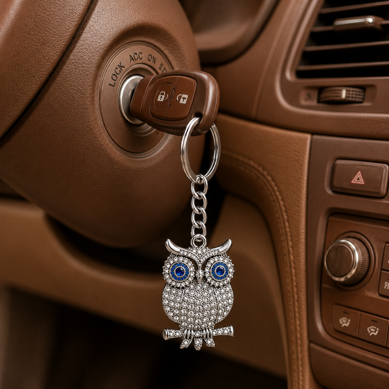 Silver Owl Designer Keychain Charm - Image 3