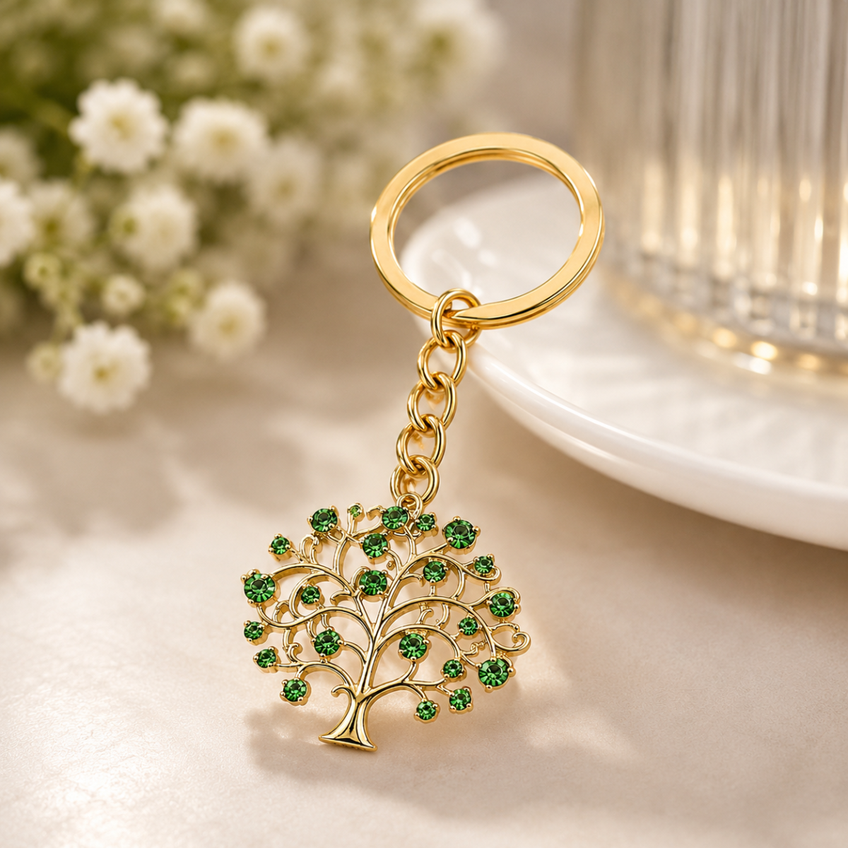 Crystal Tree Decorative Metal Keychain