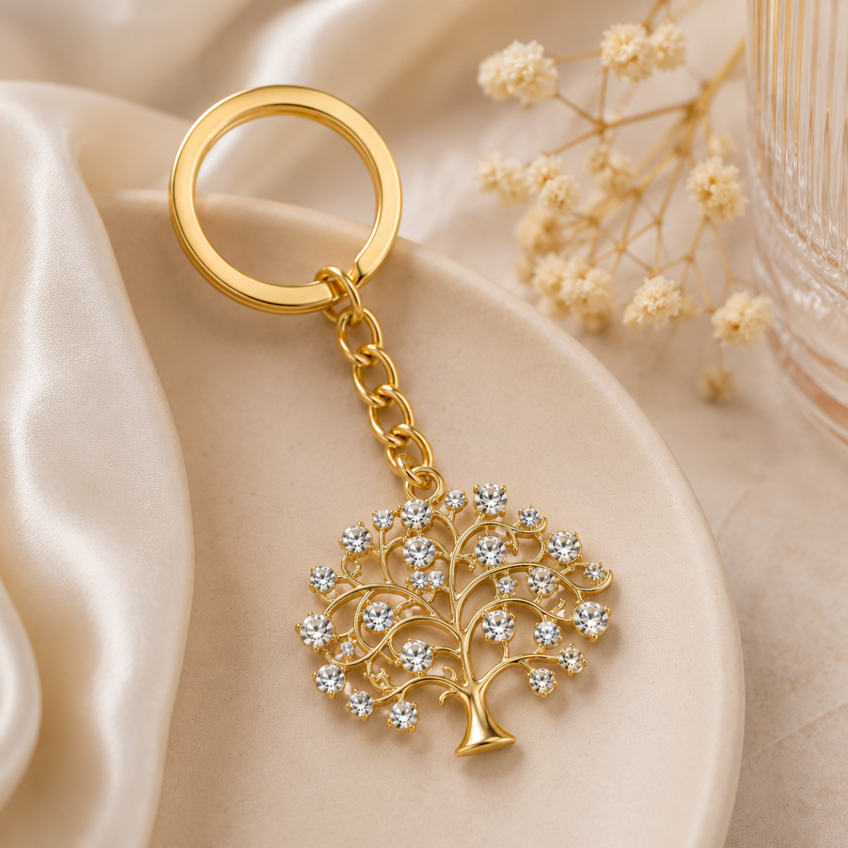 Crystal Tree Decorative Metal Keychain