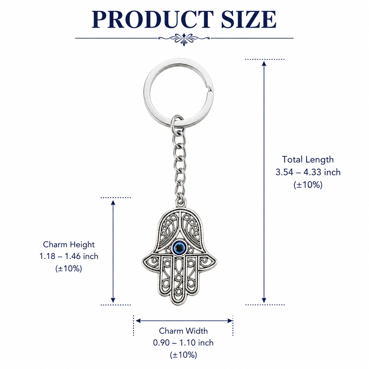Evil Eye Hamsa Hand Metal Keychain - Image 6