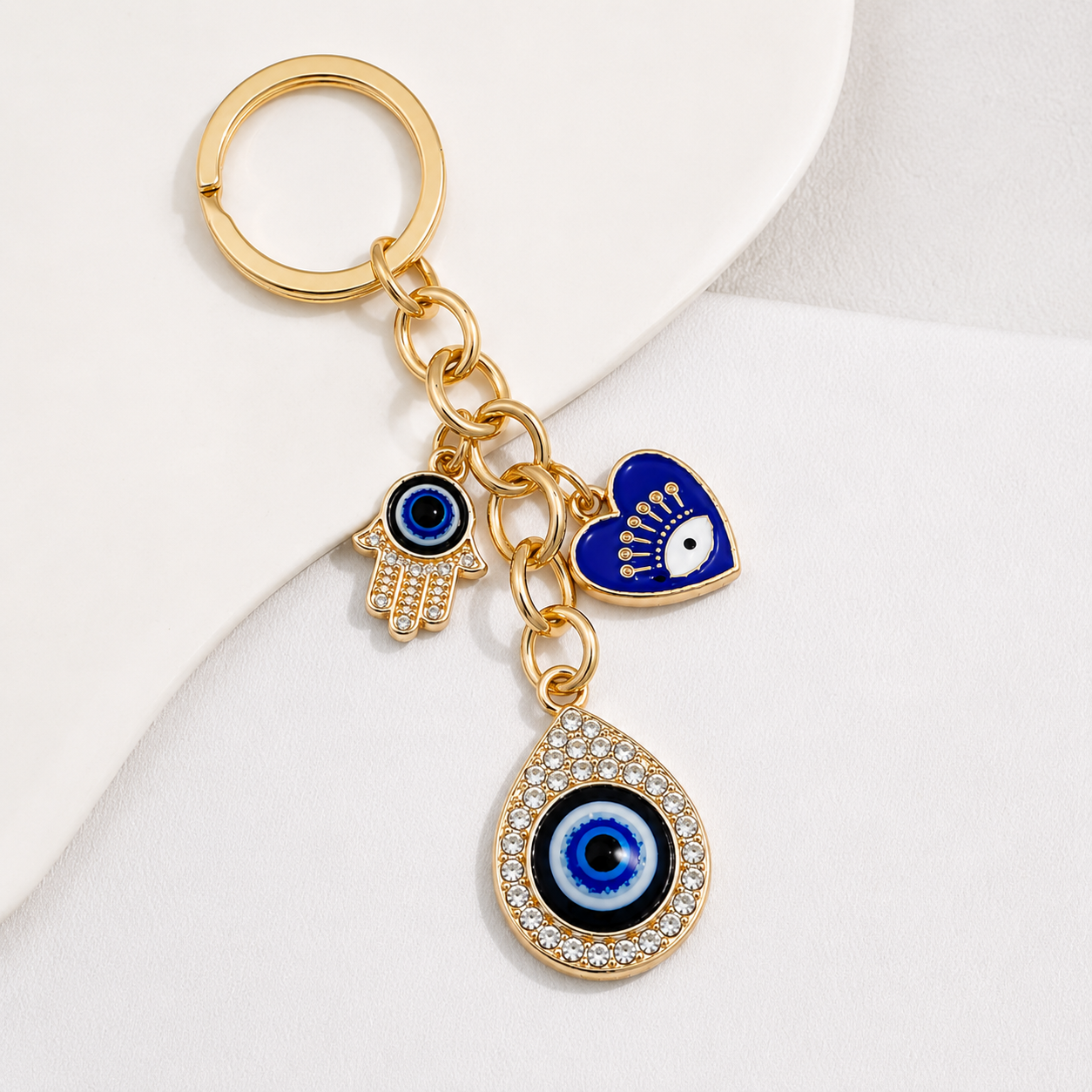 Evil Eye Charm Metal Keychain