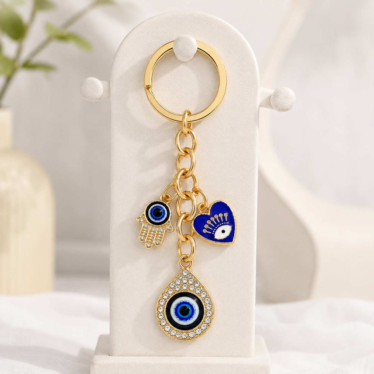 Evil Eye Charm Metal Keychain - Image 3