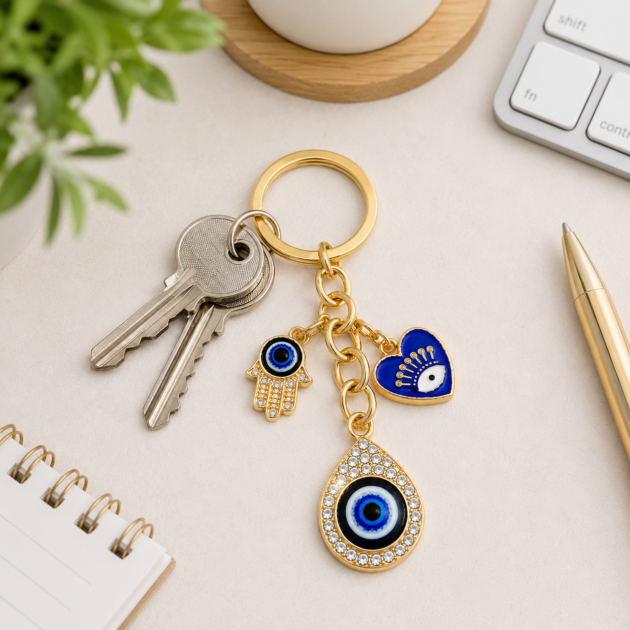 Evil Eye Charm Metal Keychain - Image 4