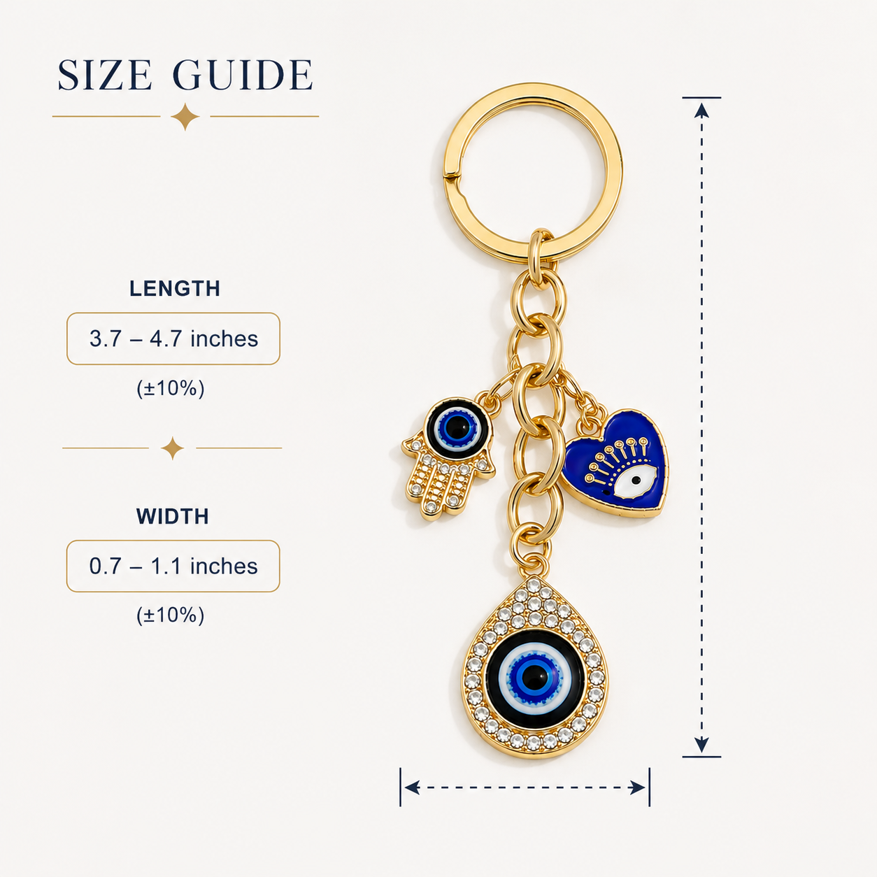 Evil Eye Charm Metal Keychain - Image 5
