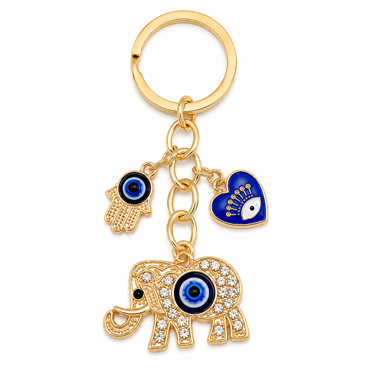 Elephant Evil Eye Metal Keychain - Image 7