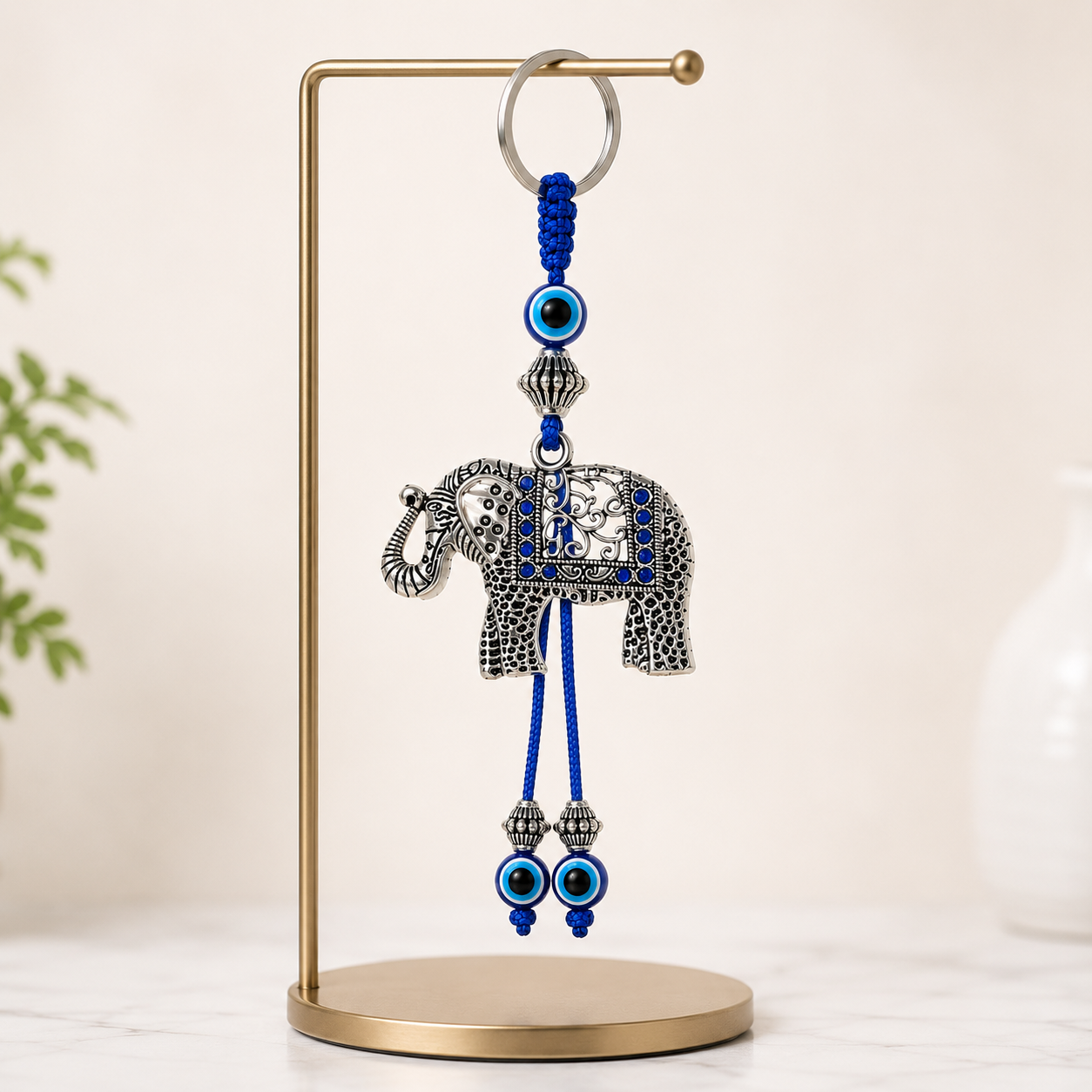 Elephant Evil Eye Metal Keychain - Image 4