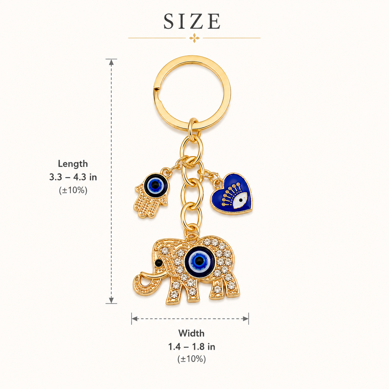 Elephant Evil Eye Metal Keychain - Image 6