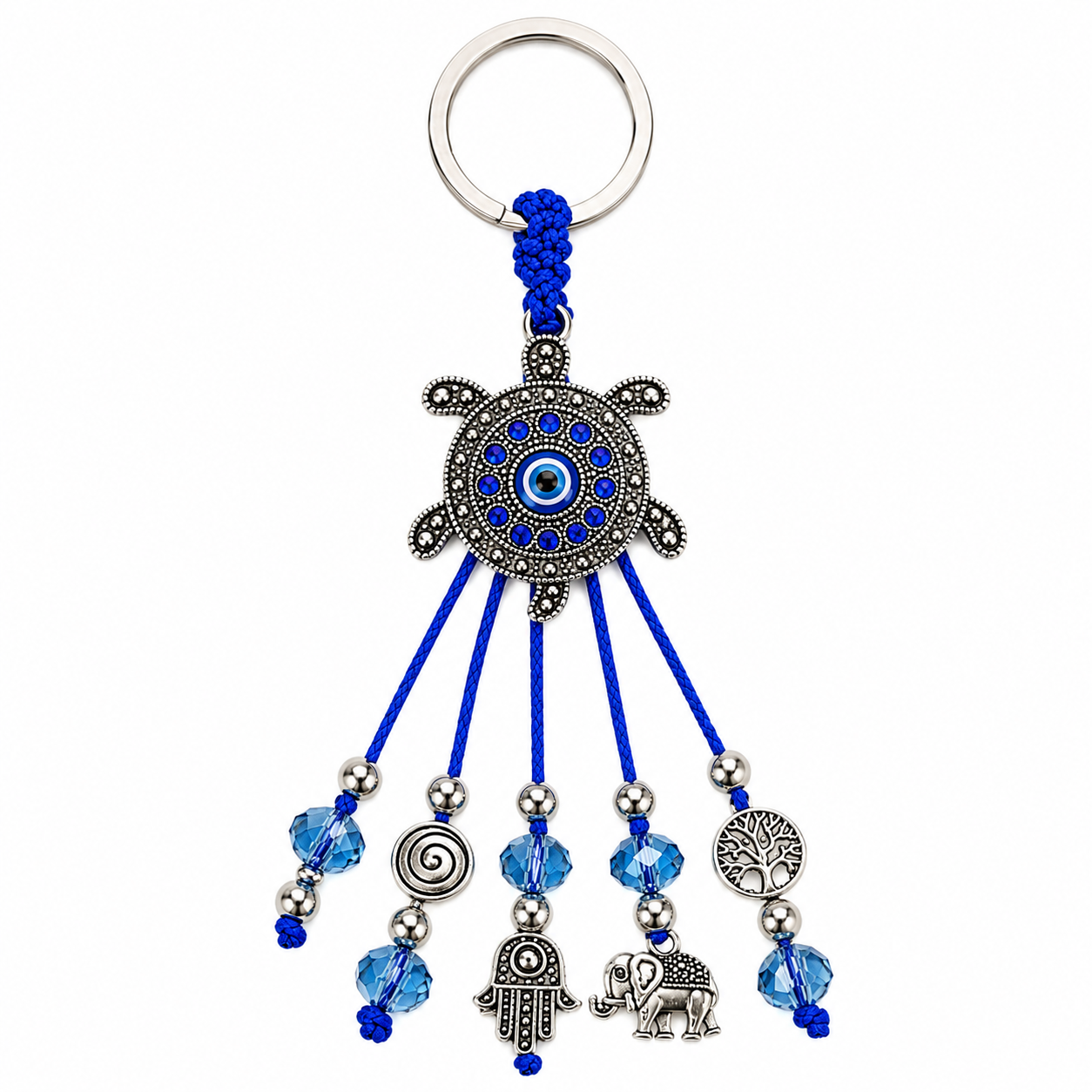 Evil Eye Hanging Charm Metal Keychain - Image 7