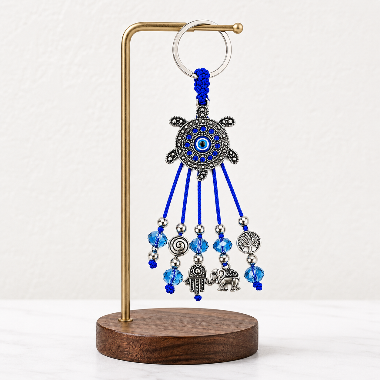 Evil Eye Hanging Charm Metal Keychain - Image 4