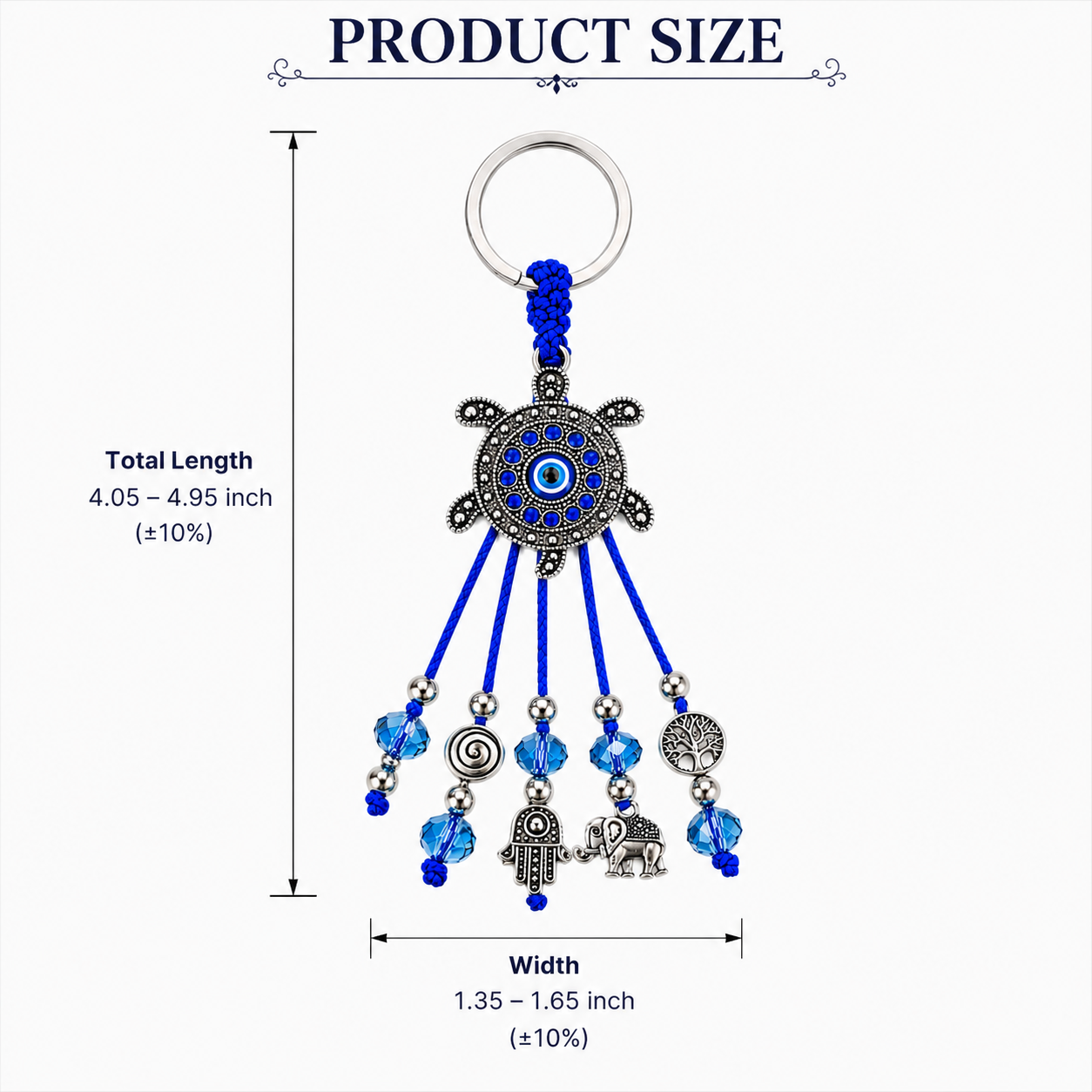 Evil Eye Hanging Charm Metal Keychain - Image 6