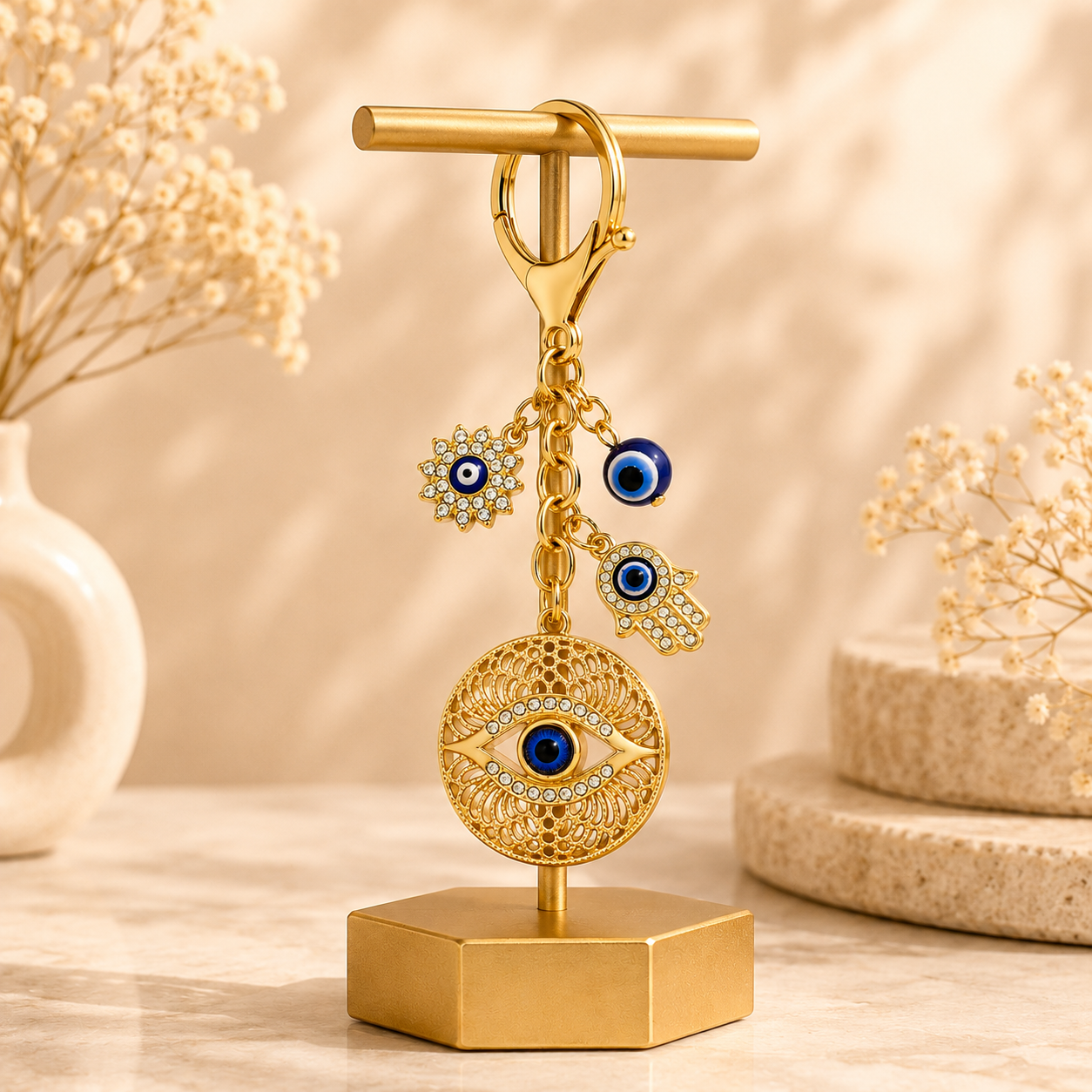 Evil Eye Charm Metal Keychain - Image 4