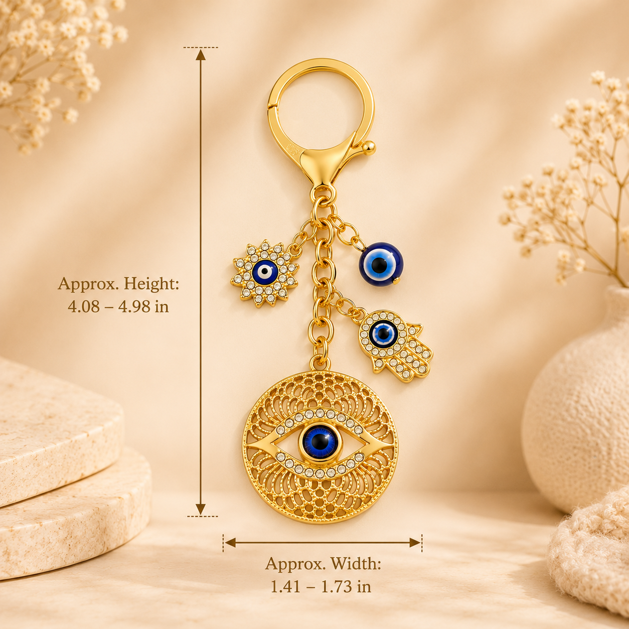 Evil Eye Charm Metal Keychain - Image 5