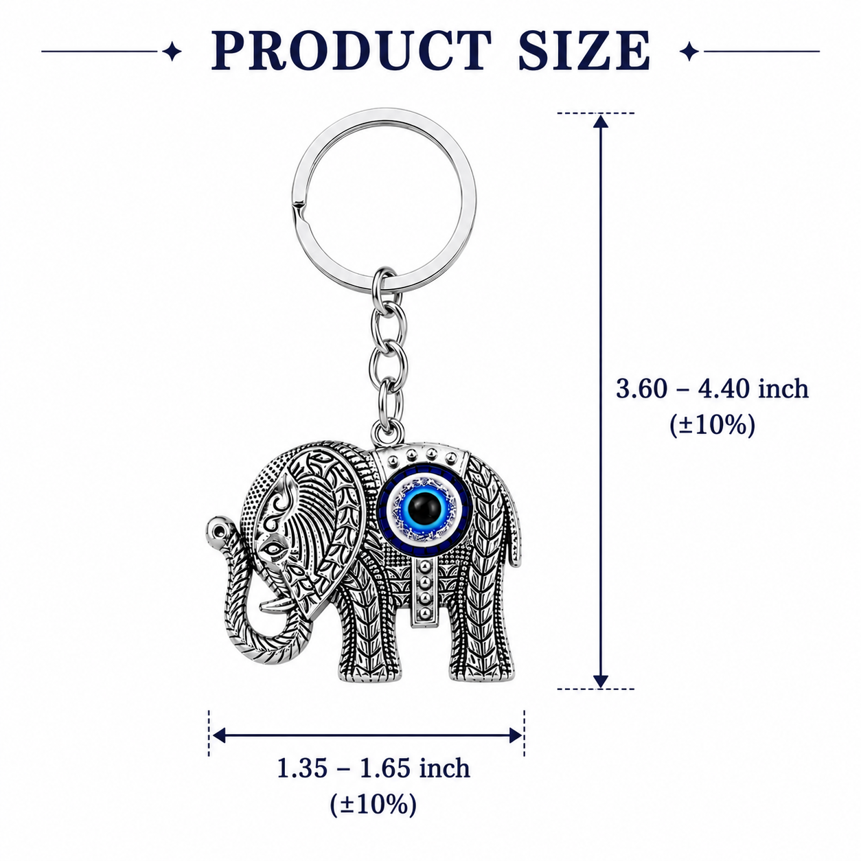 Elephant & Evil Eye Metal Keychain - Image 6