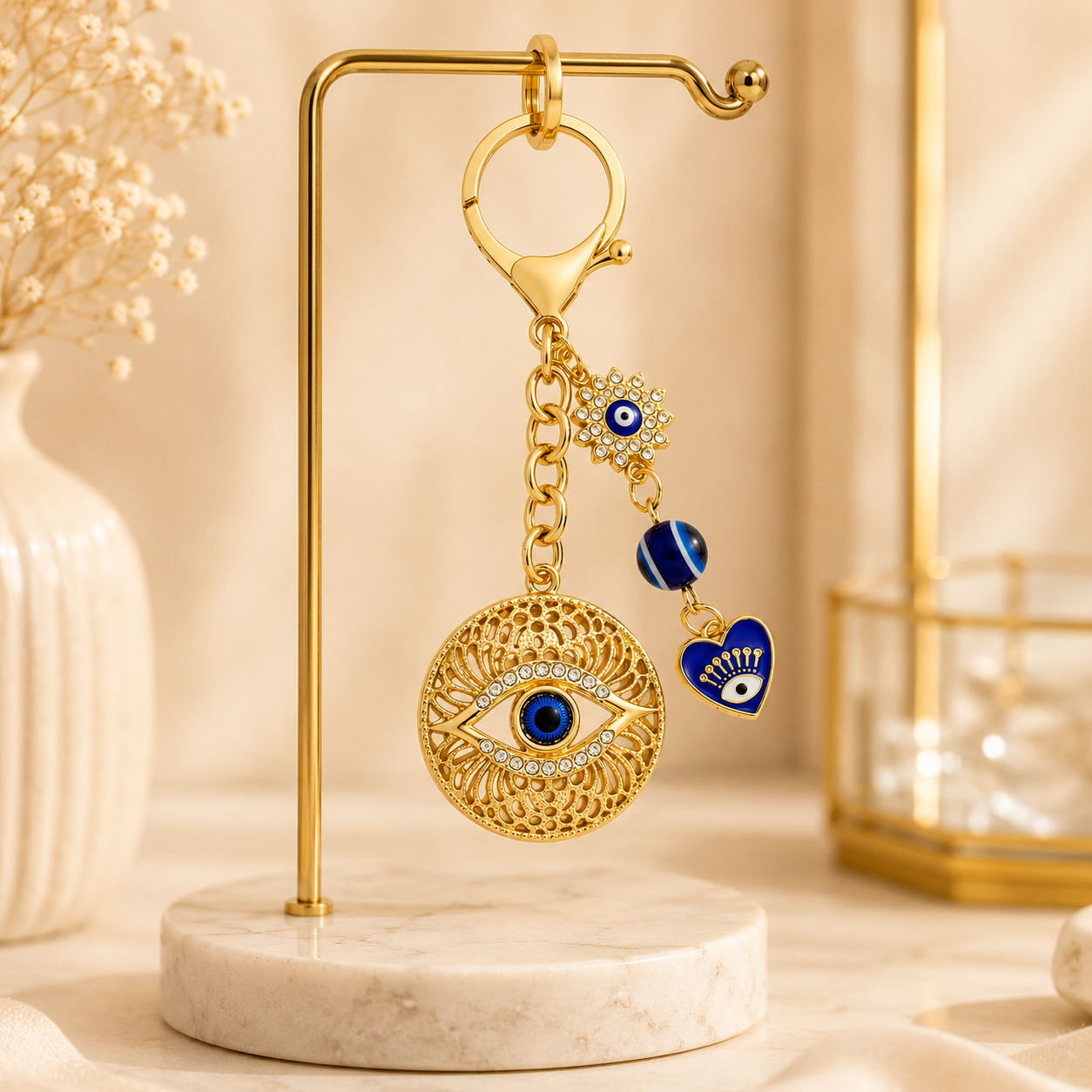 Evil Eye Charm Metal Keychain - Image 4