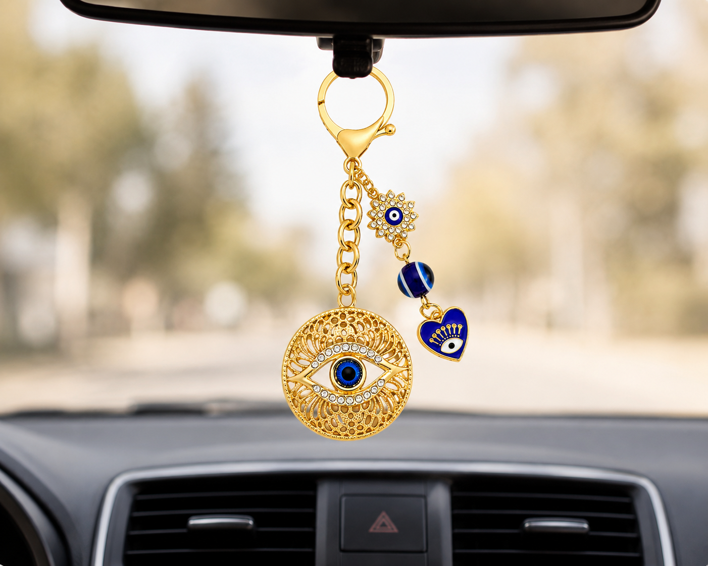 Evil Eye Charm Metal Keychain - Image 3