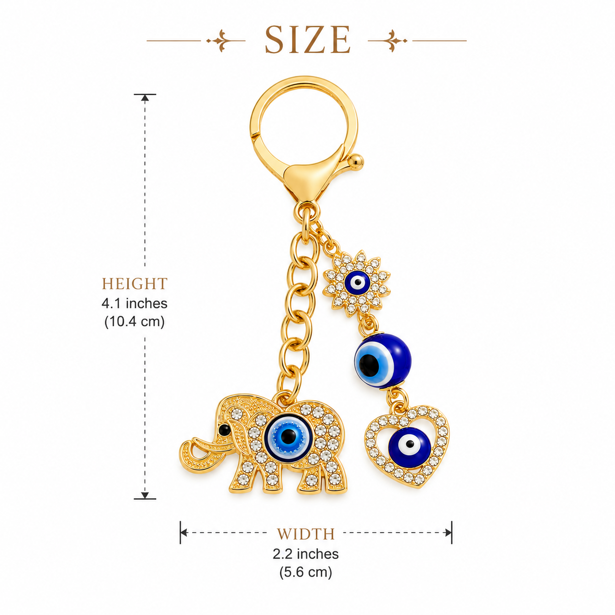 Elephant Charm Metal Keychain - Image 6