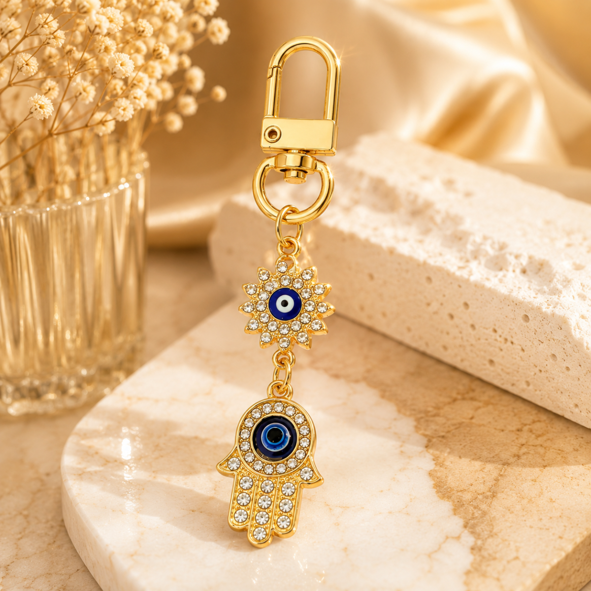 Hamsa Hand Metal Keychain