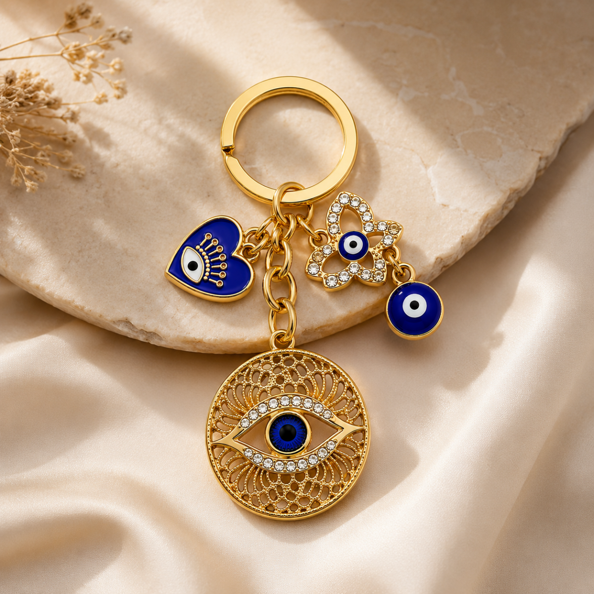 Evil Eye Metal Keychain