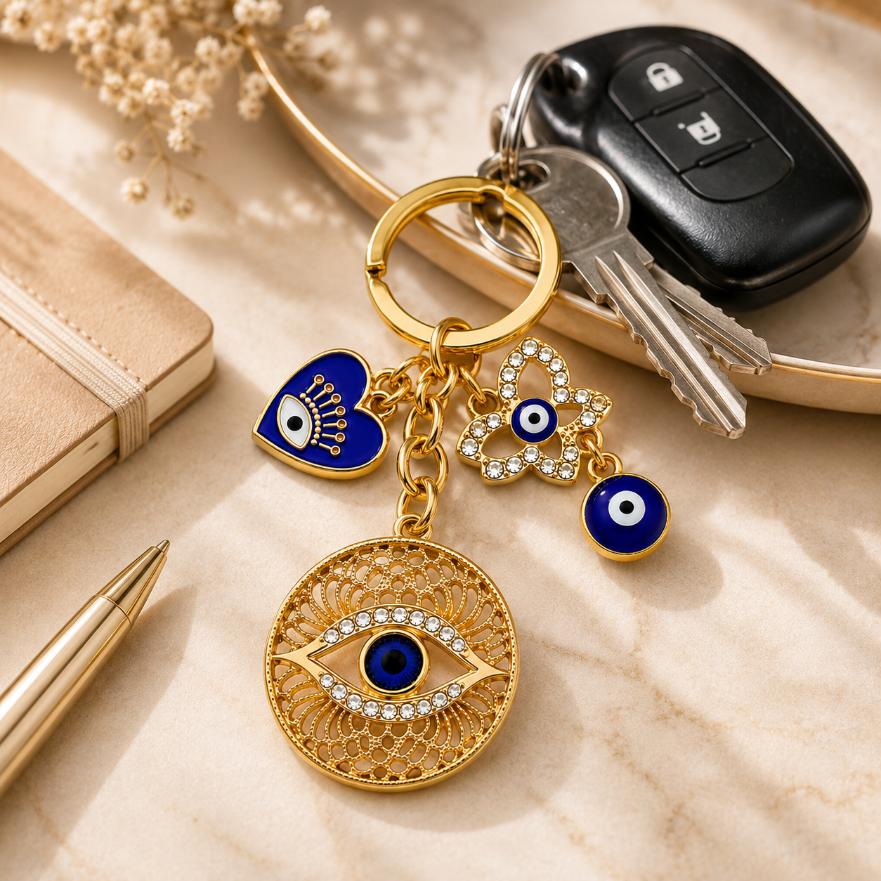 Evil Eye Metal Keychain - Image 3