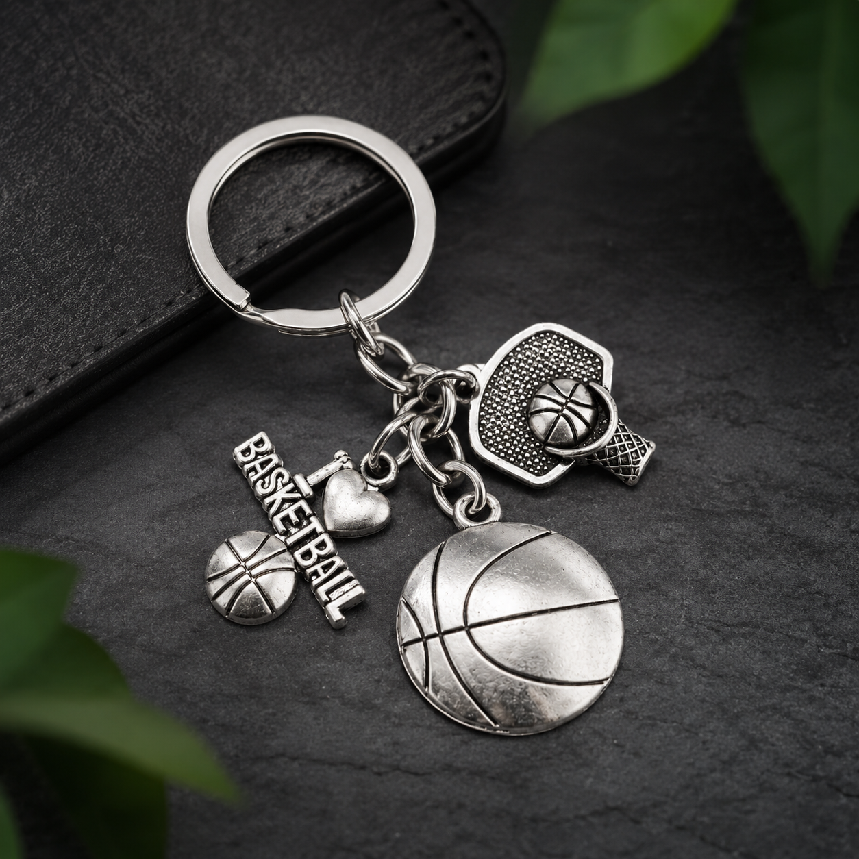 Basketball Metal Keychain
