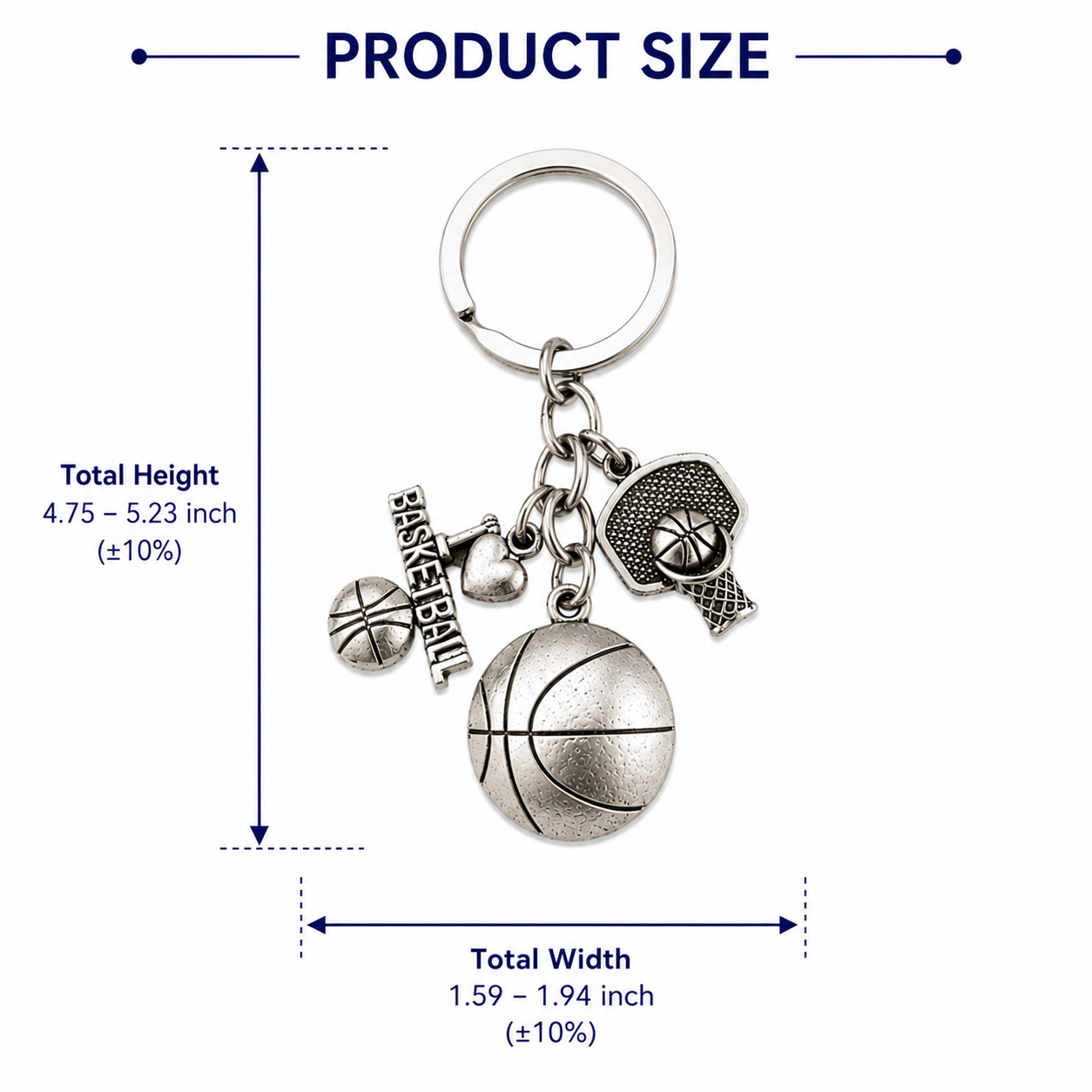 Basketball Metal Keychain - Image 6