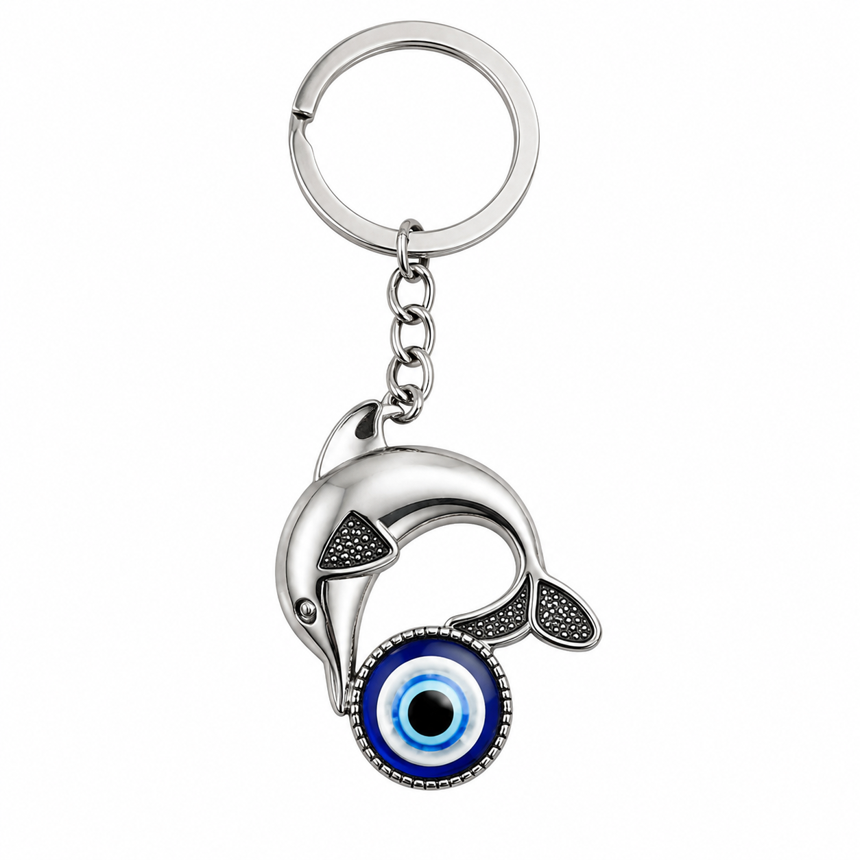 Dolphin Evil Eye Metal Keychain - Image 7