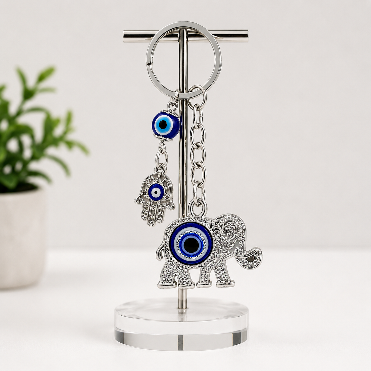Elephant Evil Eye Charm Keychain - Image 4